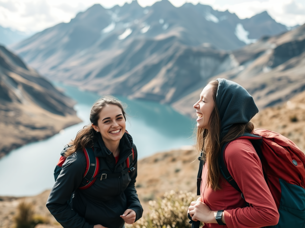 Emma and Lily hiking in New Zealand