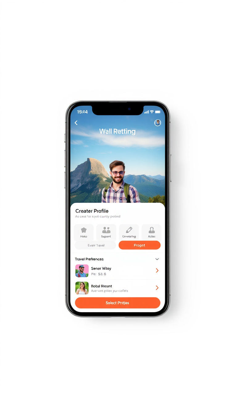 Creating a travel profile on AdventureMate