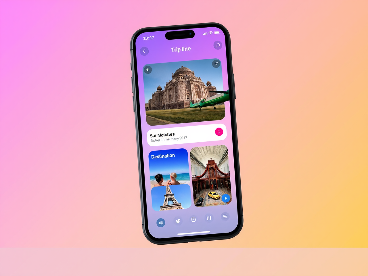 Trip Matching interface showing travel plans