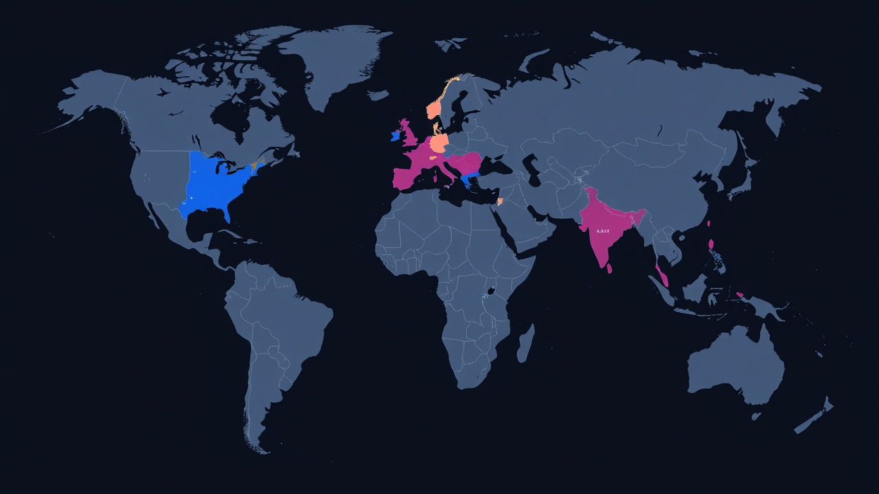 World map showing AsianConnect's global presence